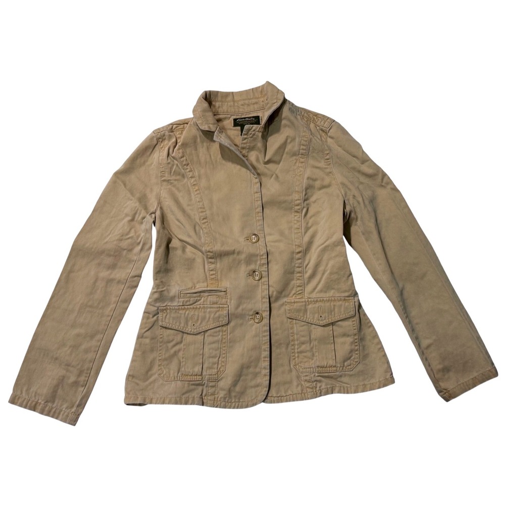 Eddie Bauer‎ Women's Tan Utility Button Front Jacket - Small